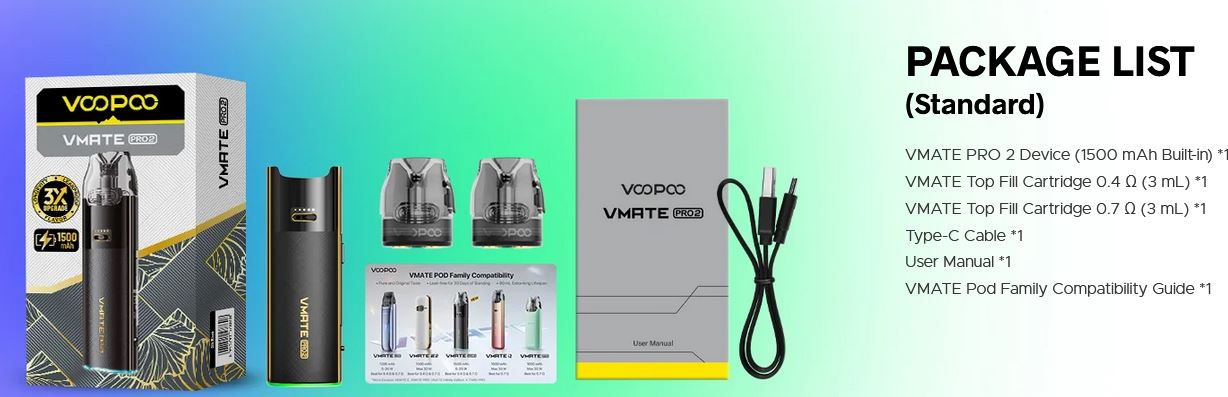 VooPoo VMate Pro 2 Pod 1500 mAh Fresh Green 1 ks