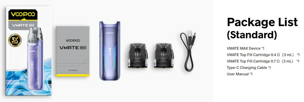 VooPoo VMATE MAX Pod Kit 1200 mAh Ruby Red 1 ks