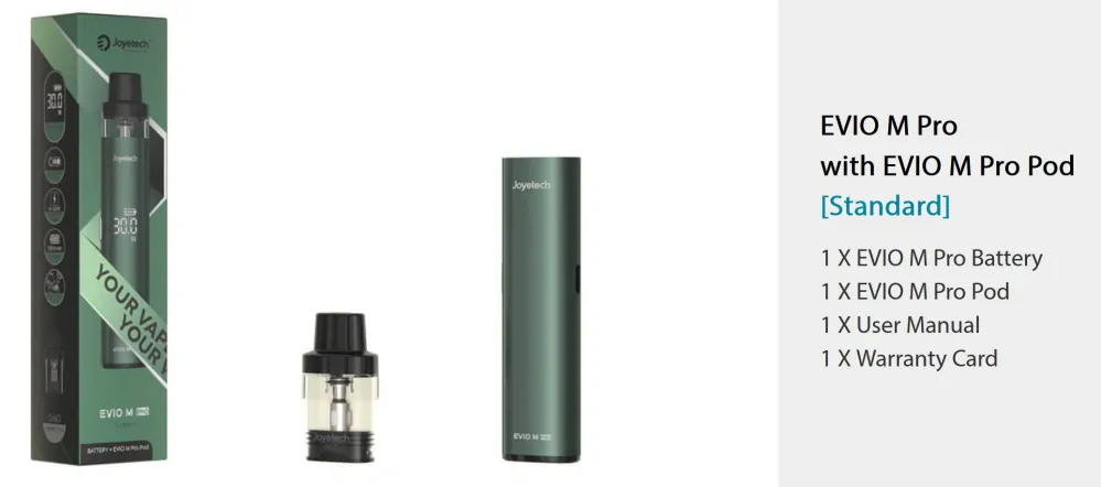 Joyetech Evio M PRO 1100 mAh s Evio Pro Green 1 ks