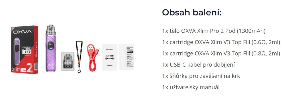 Oxva Xlim Pro 2 Pod 1300 mAh Rose Pink 1 ks