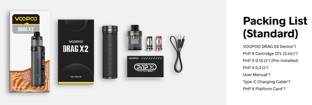 VOOPOO Drag X2 Mod Pod 80W Full Kit Checkered Black 0 mAh 1 ks