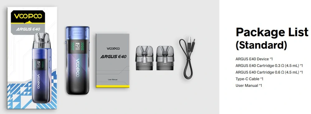 VooPoo Argus E40 1800 mAh Modern Red 1 ks