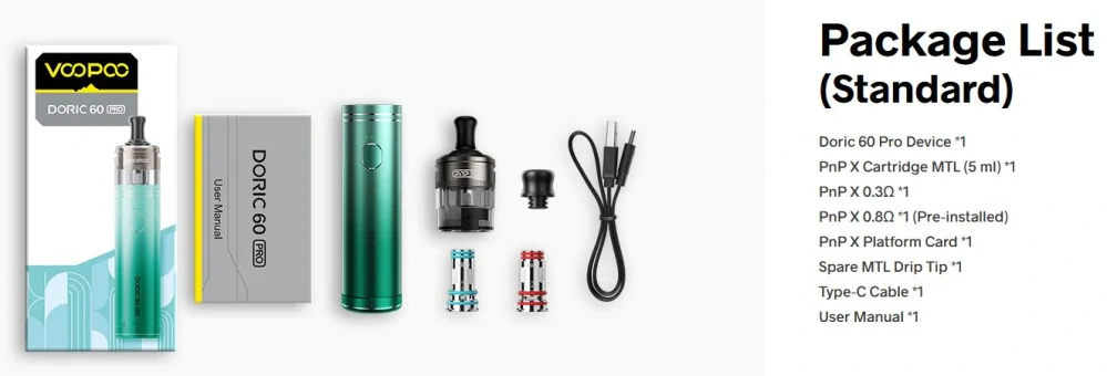 VooPoo Doric 60 Pro 2500 mAh Astral Silver 1 ks