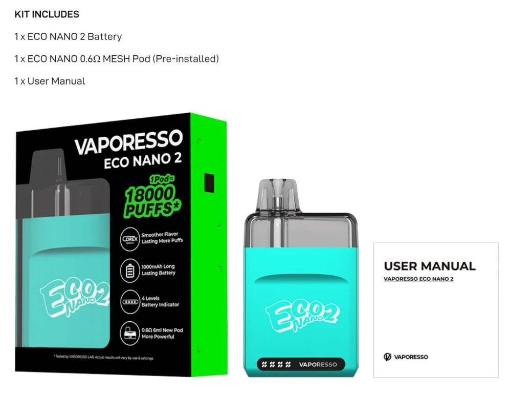 Vaporesso ECO Nano 2 Pod 1000 mAh Sunkissed Amber 1 ks