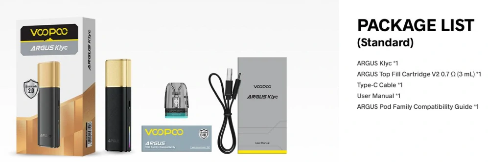 VOOPOO ARGUS KLYC Pod 1350 mAh Red & Gold 1 ks