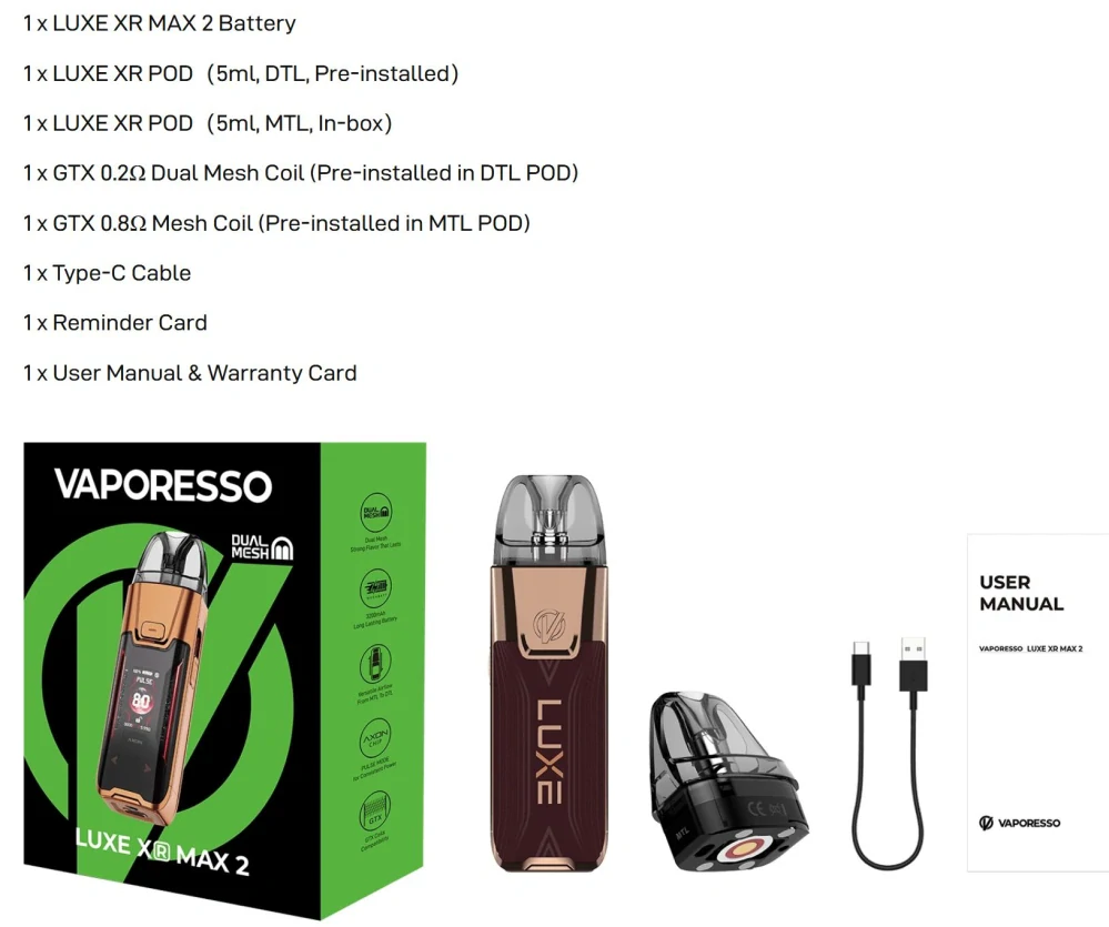 Vaporesso Luxe XR Max 2 POD 3200 mAh Flowing Purple 1 ks