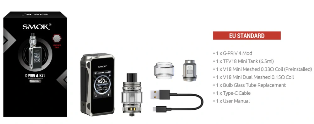 Smoktech G-Priv 4 230W grip Full Kit Blue